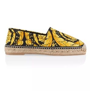100% Authentic VERSACE Barocco-Print Canvas Espadrilles Size 39